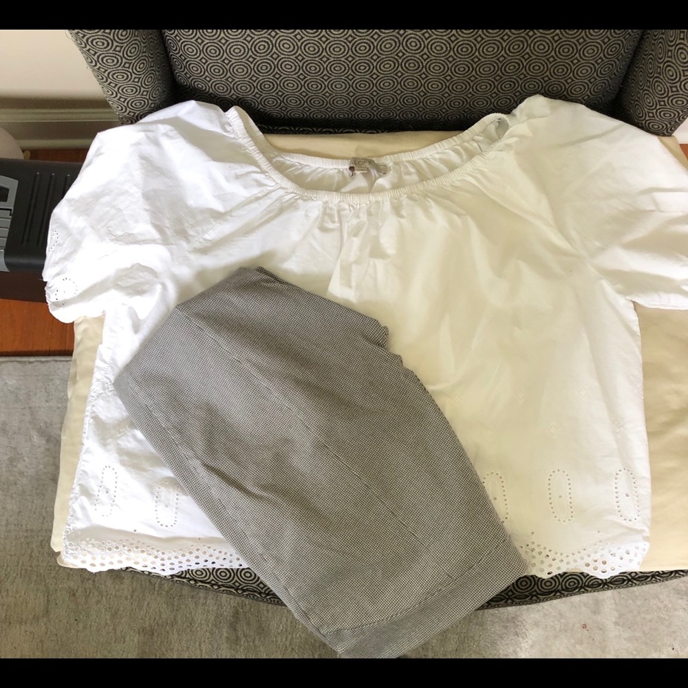 5 for 50 loft Capri checkered stretch pants